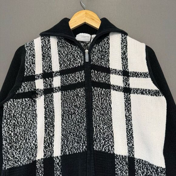 Liz Claiborne Zip Up Knit Sweater Women’s Size Large Cotton Blend - Picture 3 of 8